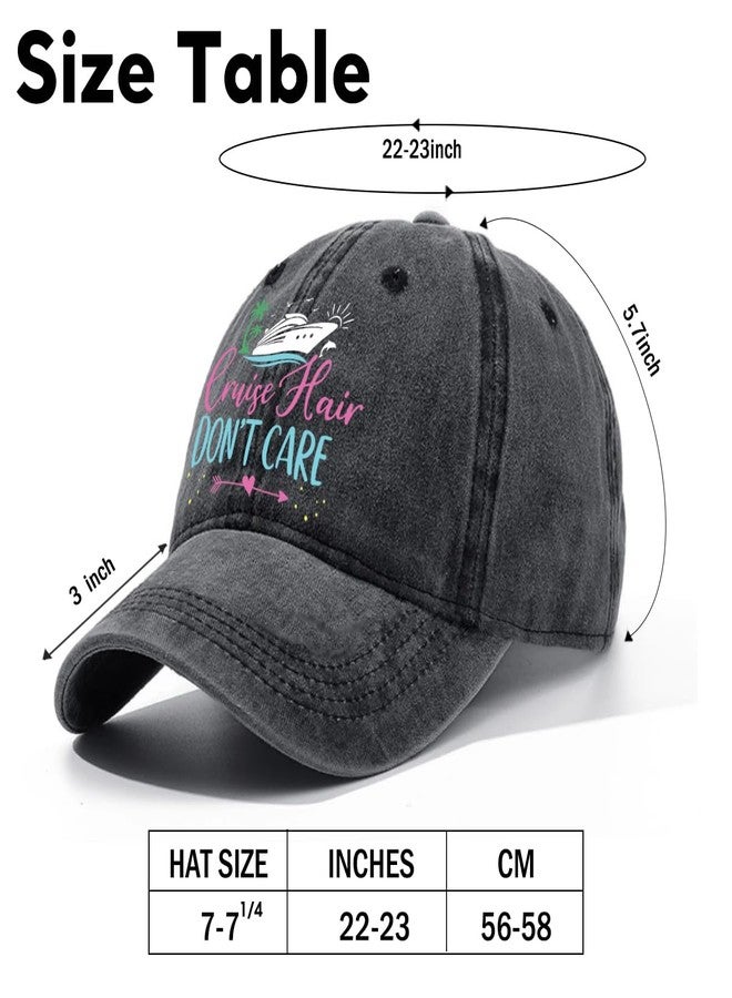rofiowa Cruise Hair Don't Care Adjustable Vintage Washed Cotton Baseball Cap, Funny Retro Trucker Hat Outdoor Accessories for Men Dad Husband Papa Crewman, Birthday Father's Day Valentine's Day Gift - Image 2